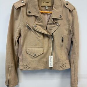 Blank NYC Women's Beige Biker Jacket